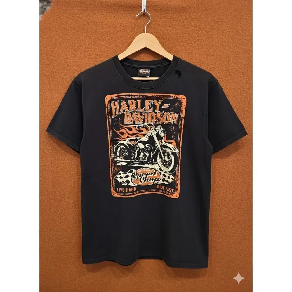 Harley Davidson Licensed Calumet Munster, Indiana Biker Graphic Shirt T-Shirt M